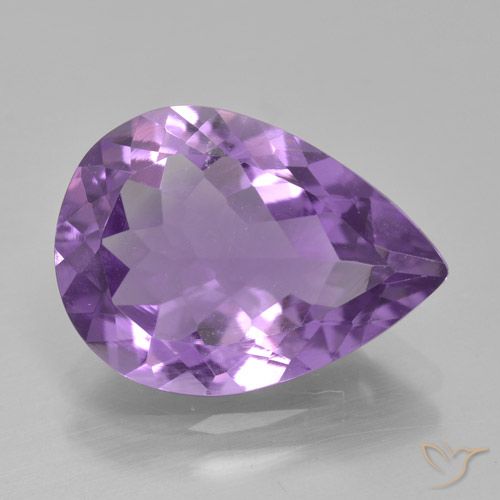 3.99ct 天然 ミディアムバイオレット アメジスト, 洋梨の形, VVS-VS