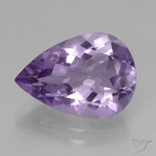 4.37ct 天然 ミディアムバイオレット アメジスト, 洋梨の形, VVS