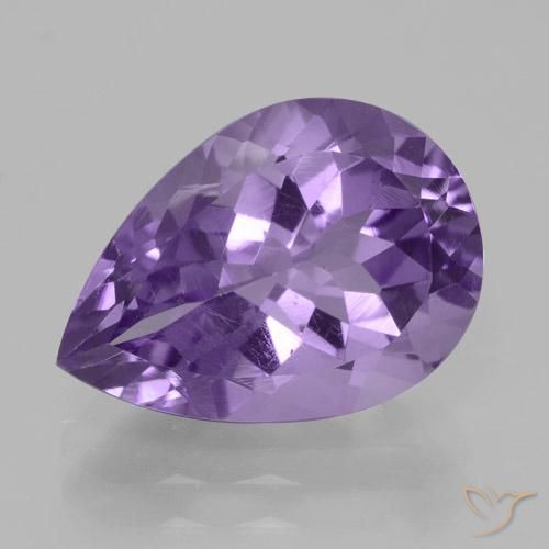 4.70ct 天然 ミディアムバイオレット アメジスト, 洋梨の形, VVS