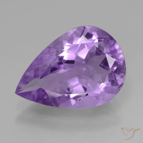 3.96ct 天然 ディープバイオレット アメジスト, 洋梨の形, VS