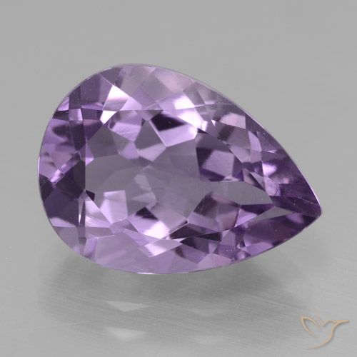 4.83ct 天然 ミディアムバイオレット アメジスト, 洋梨の形, VVS