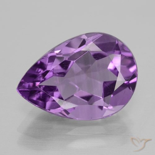 4.61ct 天然 ピンクがかったバイオレット アメジスト, 洋梨の形, VVS