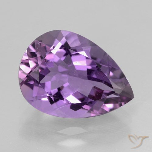 4.85ct 天然 ピンクがかったバイオレット アメジスト, 洋梨の形, VVS