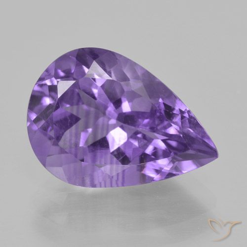 4.50ct 天然 ミディアムバイオレット アメジスト, 洋梨の形, VVS-VS