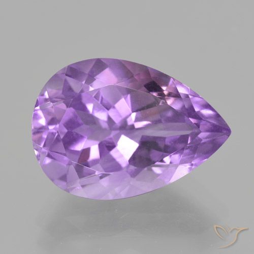 5.09ct 天然 濃いパープルがかったバイオレット アメジスト, 洋梨の形, VS