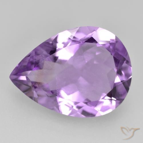 6.47ct 天然 ピンクがかったバイオレット アメジスト, 洋梨の形, VS