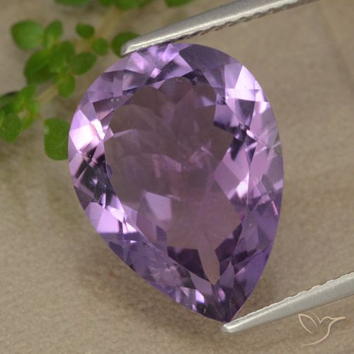 6.78ct 天然 ミディアムダークパープルがかったバイオレット アメジスト, 洋梨の形, VS