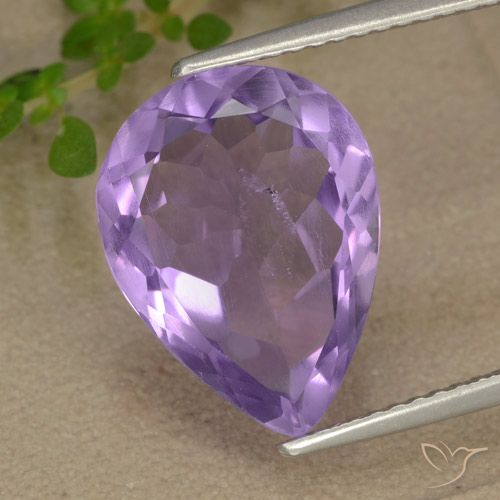 4.72ct 天然 ピンクがかったアイリスバイオレット アメジスト, 洋梨の形, VS