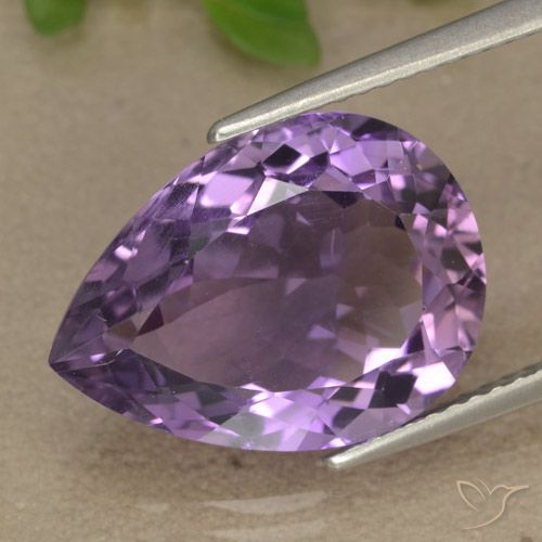 7.62ct 天然 ミディアムパープルがかったバイオレット アメジスト, 洋梨の形, VS