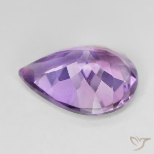 6.68カラットの天然Medium Light Purplish-Violetアメジスト、洋梨の形、VVS-VS