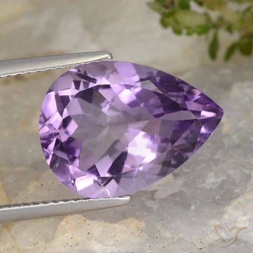 6.77ct 天然 パープルがかったバイオレット アメジスト, 洋梨の形, VS