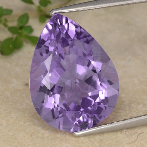 7.18ct 天然 ミディアムバイオレット アメジスト, 洋梨の形, VS