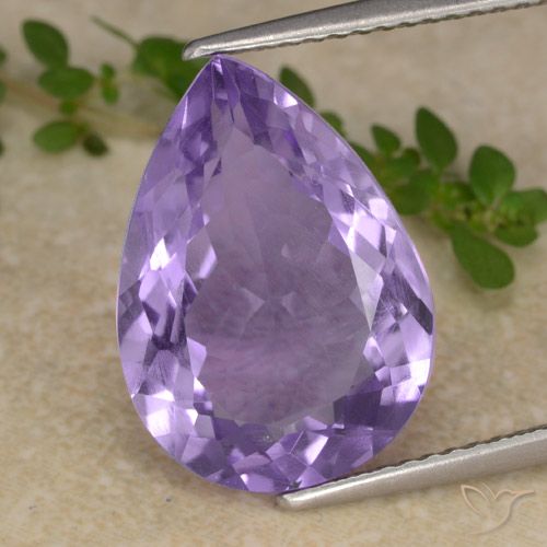 6.59ct 天然 ミディアムバイオレット アメジスト, 洋梨の形, VS
