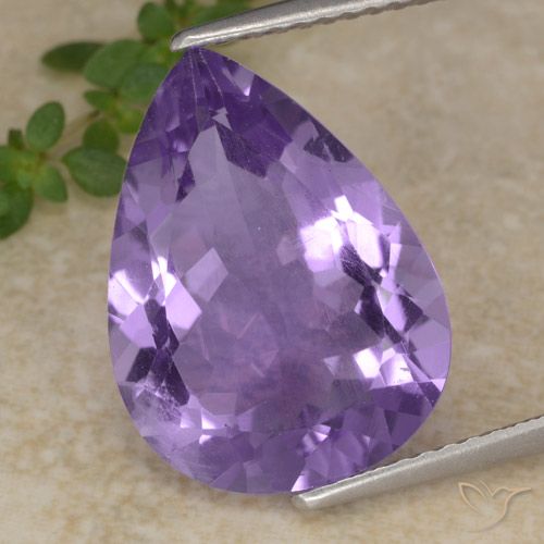 6.51ct 天然 ナスバイオレット アメジスト, 洋梨の形, VS