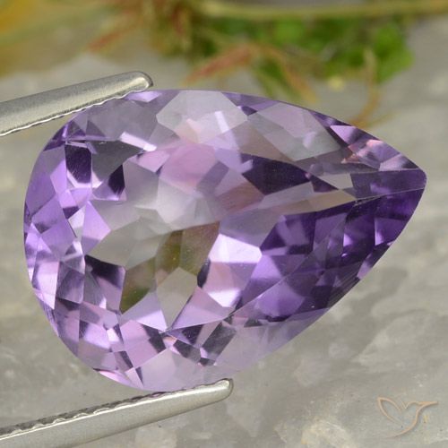 6.68ct 天然 パープルがかったバイオレット アメジスト, 洋梨の形, VVS-VS