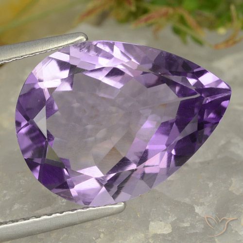 6.71ct 天然 パープルがかったバイオレット アメジスト, 洋梨の形, VVS-VS
