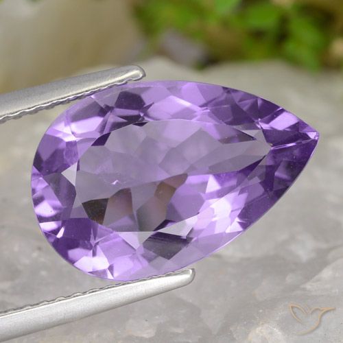 4.77ct 天然 ピンクがかったバイオレット アメジスト, 洋梨の形, VS
