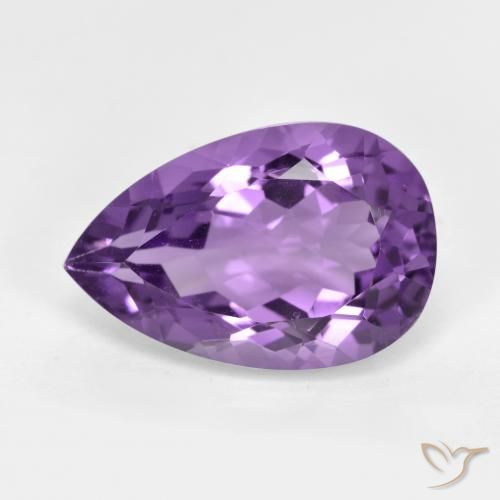 5.43ct 天然 ミディアムバイオレット アメジスト, 洋梨の形, VS