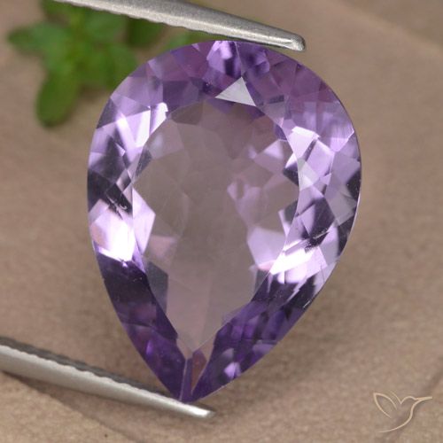 6.64ct 天然 ミディアムバイオレット アメジスト, 洋梨の形, VVS-VS