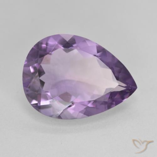 6.69カラットの天然Medium Light Purplish-Violetアメジスト、洋梨の形、VVS-VS