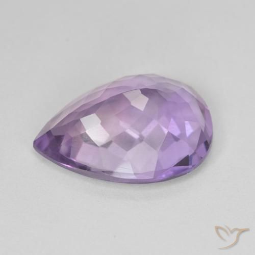 6.69カラットの天然Medium Light Purplish-Violetアメジスト、洋梨の形、VVS-VS