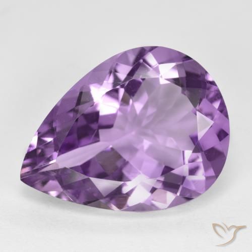 6.22ct 天然 ミディアム薄いパープルがかったバイオレット アメジスト, 洋梨の形, VVS-VS