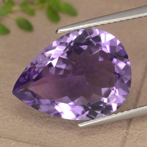 6.79ct 天然 ナスバイオレット アメジスト, 洋梨の形, VVS-VS