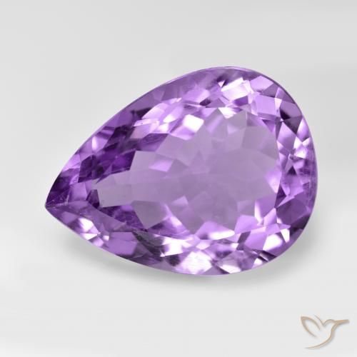 7.04ct 天然 ミディアムバイオレット アメジスト, 洋梨の形, VVS-VS