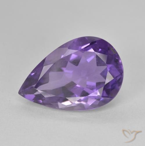 5.03ct 天然 ディープバイオレット アメジスト, 洋梨の形, VS