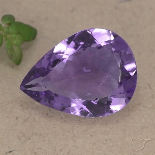 5.94ct 天然 ミディアムバイオレット アメジスト, 洋梨の形, VS