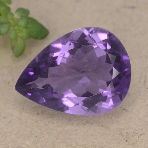 6.77ct 天然 パープルがかったバイオレット アメジスト, 洋梨の形, VS