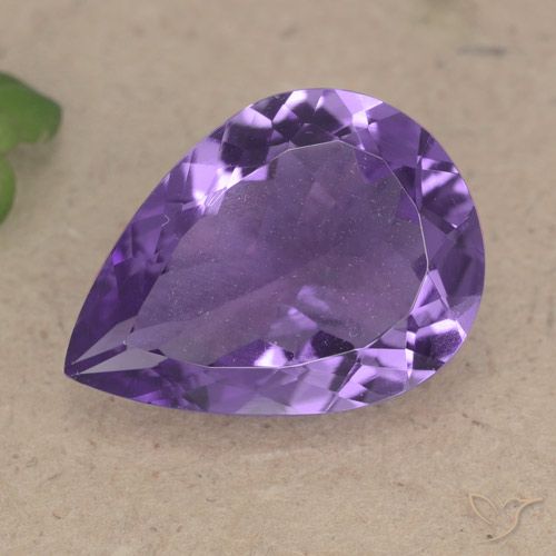 6.08ct 天然 ミディアムバイオレット アメジスト, 洋梨の形, VS