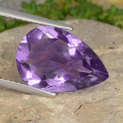 4.52ct 天然 ミディアムバイオレット アメジスト, 洋梨の形, VVS-VS
