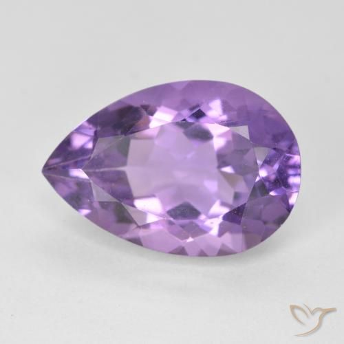 5.41ct 天然 ミディアムバイオレット アメジスト, 洋梨の形, VVS-VS