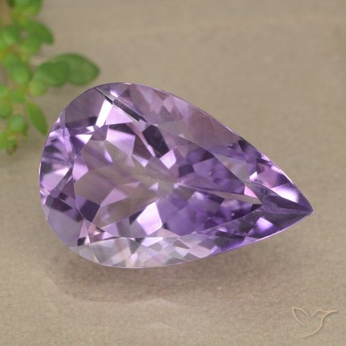 4.90ct 天然 ミディアムバイオレット アメジスト, 洋梨の形, VVS-VS