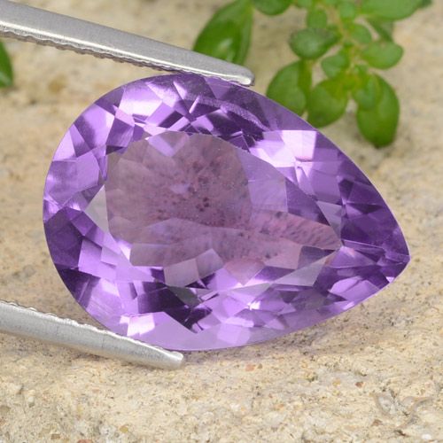 6.86ct 天然 ディープバイオレット アメジスト, 洋梨の形, VVS-VS