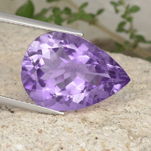 8.45ct 天然 ミディアムバイオレット アメジスト, 洋梨の形, VS