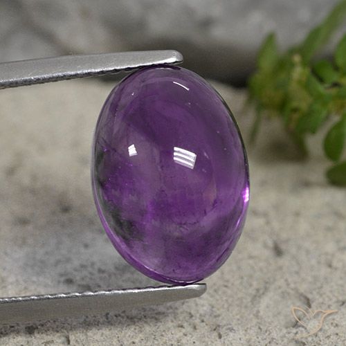 7.11ct 天然 ミディアムバイオレット アメジスト, 楕円形, 透明