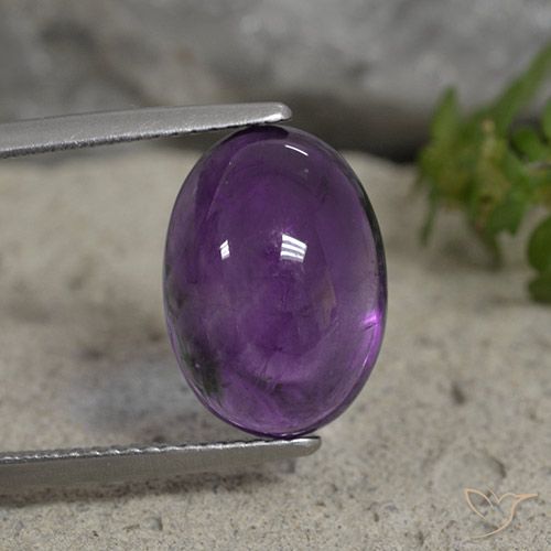 6.07ct 天然 ミディアムバイオレット アメジスト, 楕円形, 透明