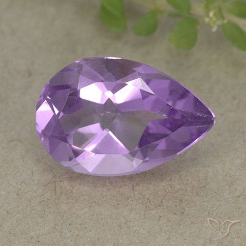 1.58ct 天然 ピンクがかったバイオレット アメジスト, 洋梨の形, VVS-VS