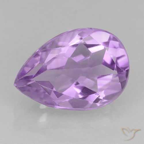 1.90ct 天然 ピンクがかったバイオレット アメジスト, 洋梨の形, VVS-VS