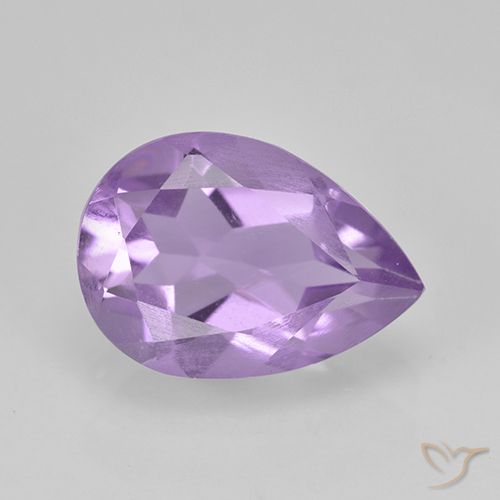 1.74ct 天然 ミディアムバイオレット アメジスト, 洋梨の形, VVS-VS