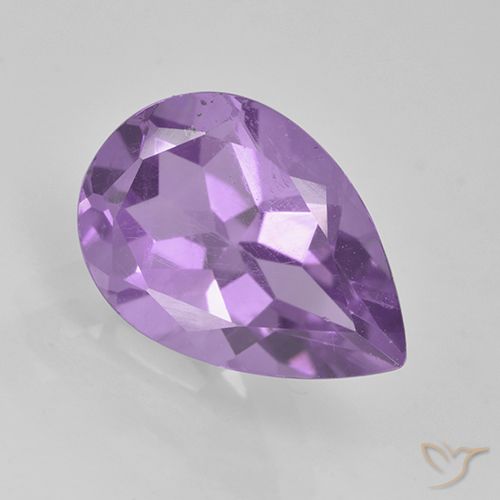 1.96ct 天然 ミディアムバイオレット アメジスト, 洋梨の形, VVS-VS