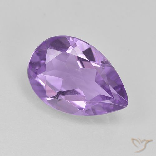 1.57ct 天然 ミディアムバイオレット アメジスト, 洋梨の形, VVS-VS