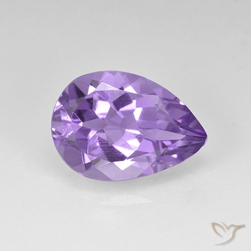4.58ct 天然 ミディアムバイオレット アメジスト, 洋梨の形, VVS-VS