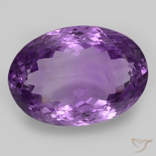 47.30ct 天然 ミディアムダークバイオレット アメジスト, 楕円形, IF