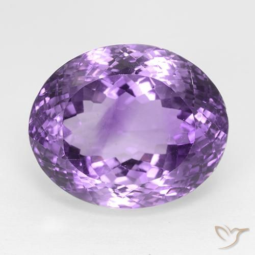 30.81ct 天然 ミディアムパープルがかったバイオレット アメジスト, 楕円形, IF