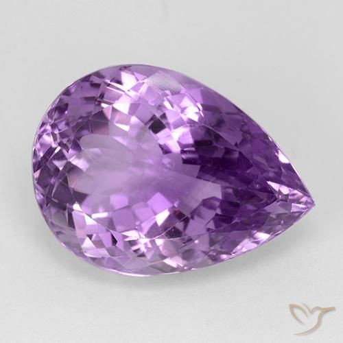 28.56ct 天然 ピンクがかったバイオレット アメジスト, 洋梨の形, IF