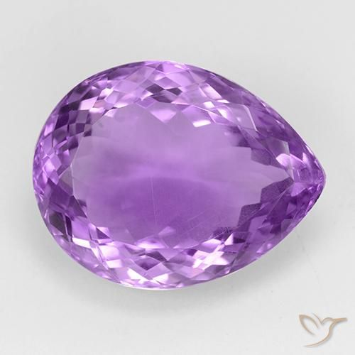 21.49ct 天然 濃いパープルがかったバイオレット アメジスト, 洋梨の形, VVS