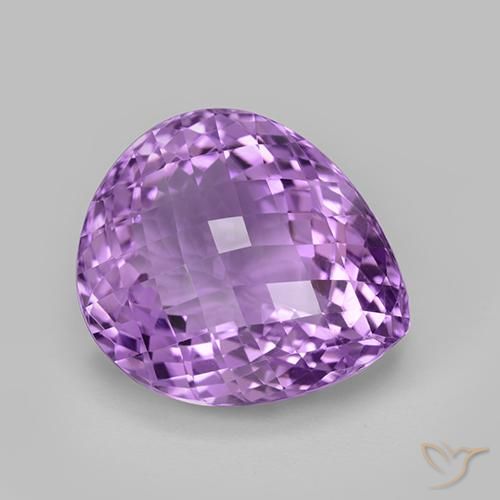 36.79ct 天然 ミディアムパープルがかったバイオレット アメジスト, 洋梨の形, VVS